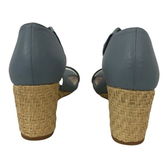 Preston & York Womens Size 6.5 Blue Marcia Raffia Wrapped Wedges - Picture 5 of 7